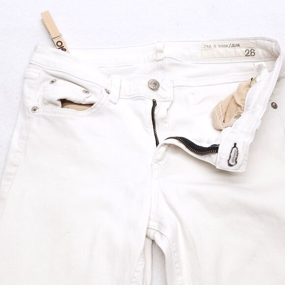 Rag & Bone Button Casual Light Wash Denim Jeans Womens Size 28 White - Picture 4 of 8